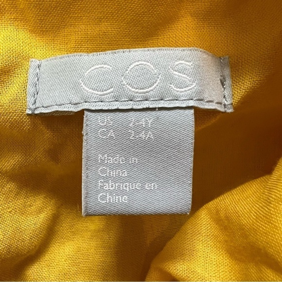 COS Girls Short Sleeves Round Neck Yellow Dress Size 2 - Picture 8 of 9